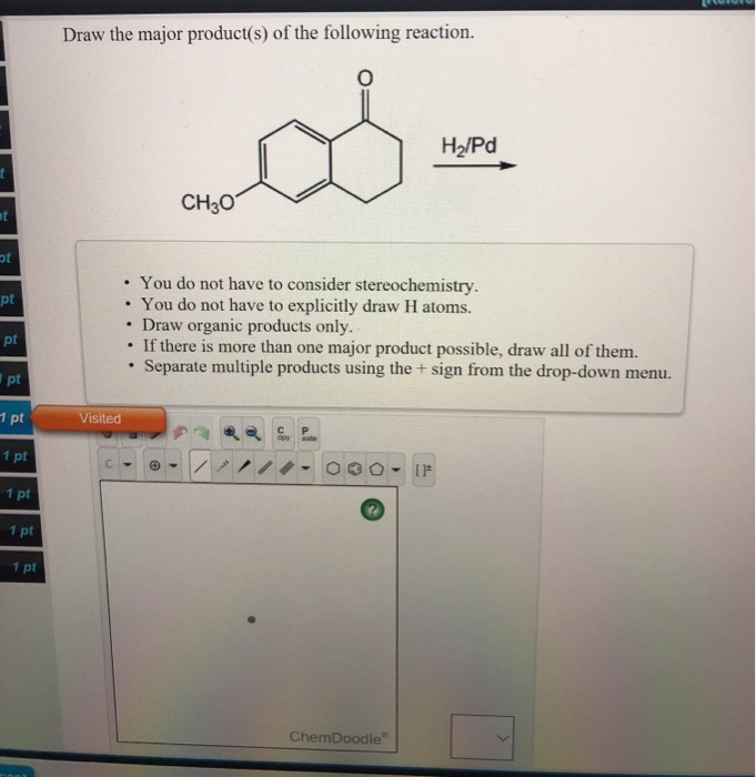 Solved Draw the major product(s) of the following reaction.