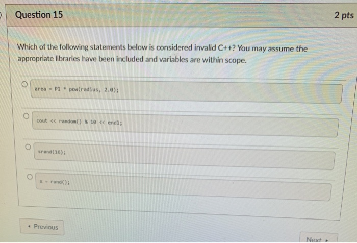 Solved Question 15 2 pts Which of the following statements | Chegg.com