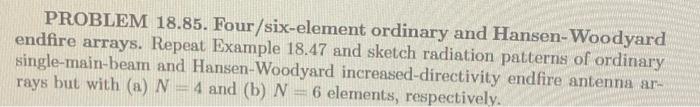 Solved PROBLEM 18.85. Four/six-element ordinary and | Chegg.com