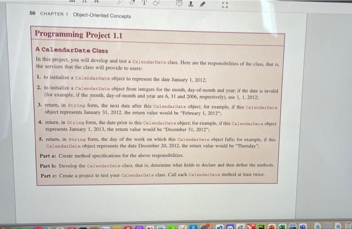 Solved TO D 58 CHAPTER 1 Object-Oriented Concepts | Chegg.com