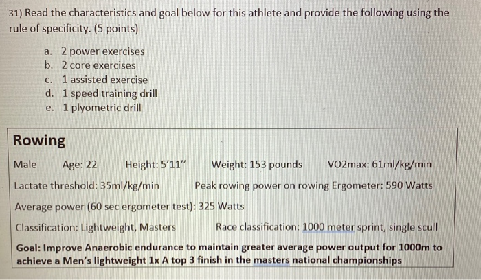 Solved 31 Read the characteristics and goal below for this