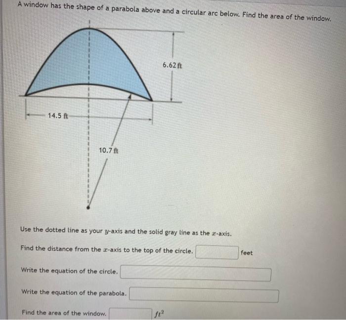 A Window Has The Shape Of A Parabola Above And A 