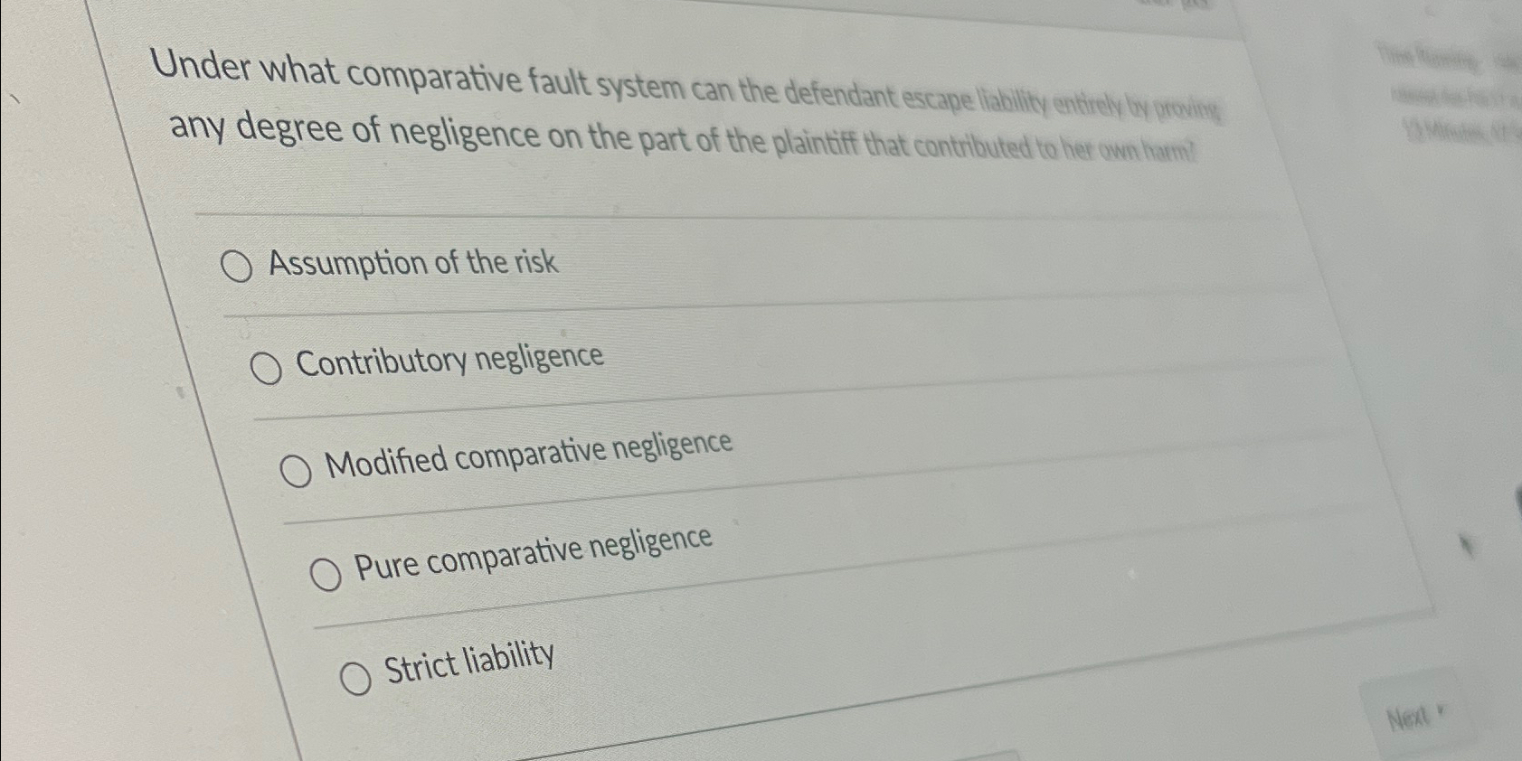 Solved Under what comparative fault system can the defendant | Chegg.com