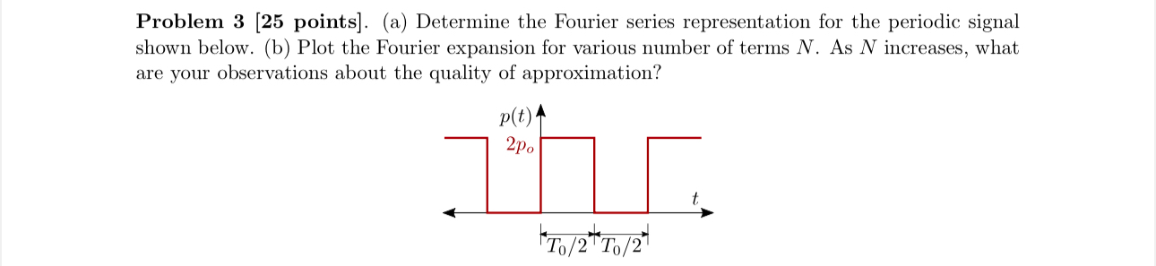 Solved Problem 3 [ 25 ﻿points]. (a) ﻿Determine the Fourier | Chegg.com