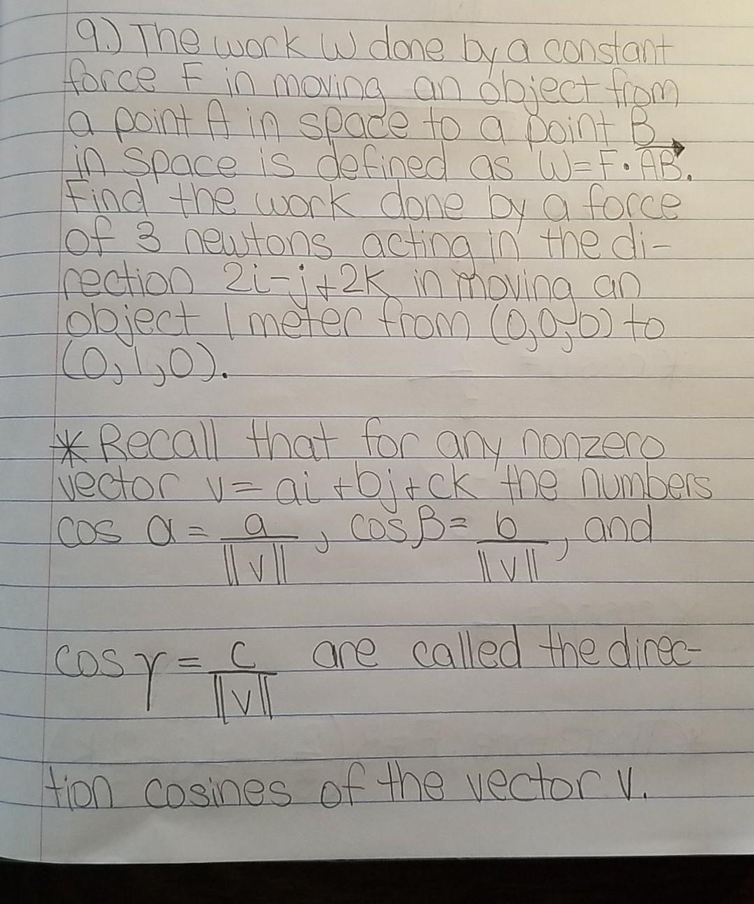 Solved 19. The work w done by a constant force F in moving | Chegg.com