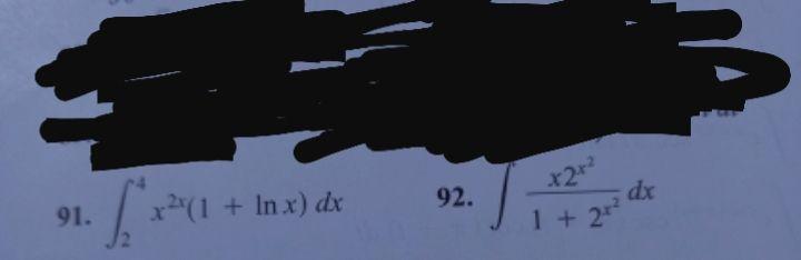 92x21 Math Solved хр 92. (1 + Inx) dx 91. / 1 + 2x | Chegg.com