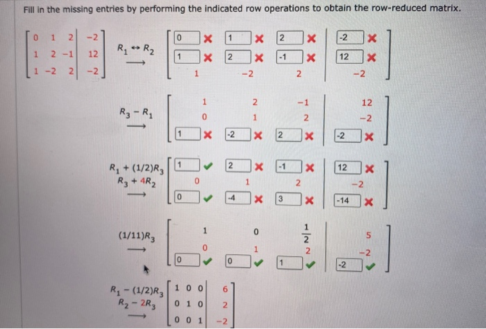 Solved Fill in the missing entries by performing the Chegg