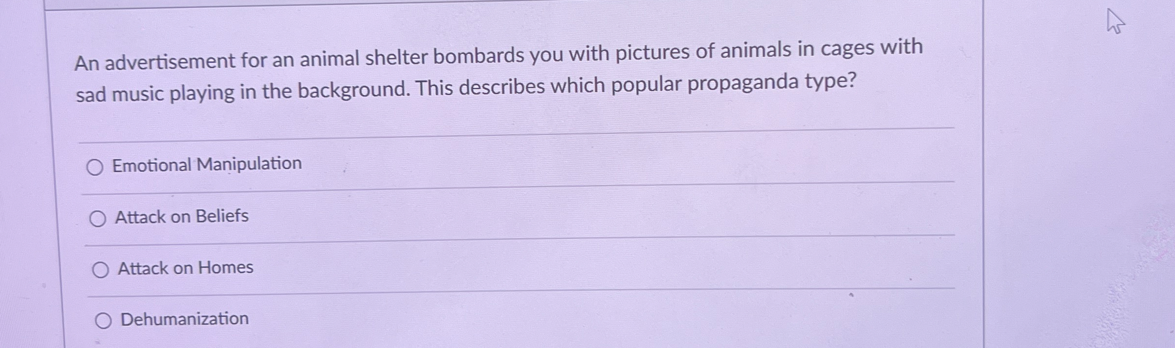 Solved An advertisement for an animal shelter bombards you