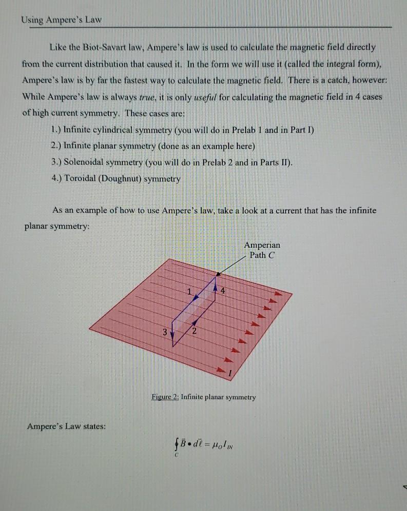 Solved 1) Using Ampere's Law to find the magnetic field of a | Chegg.com