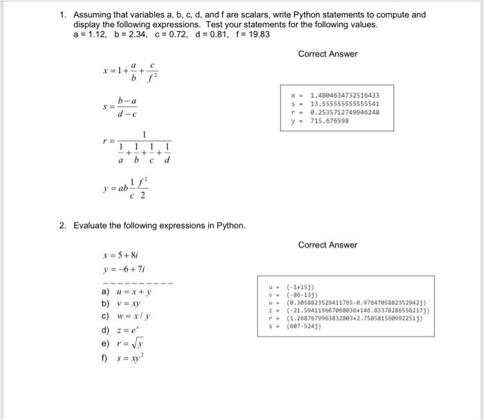 Solved Write a program in Python to solve these problems.( | Chegg.com