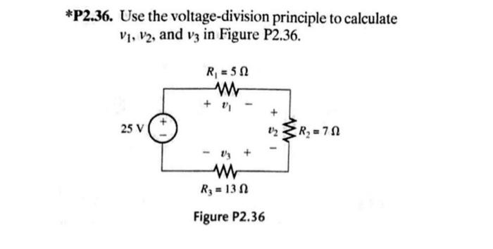 Solved *P2.36. Use the voltage-division principle to | Chegg.com