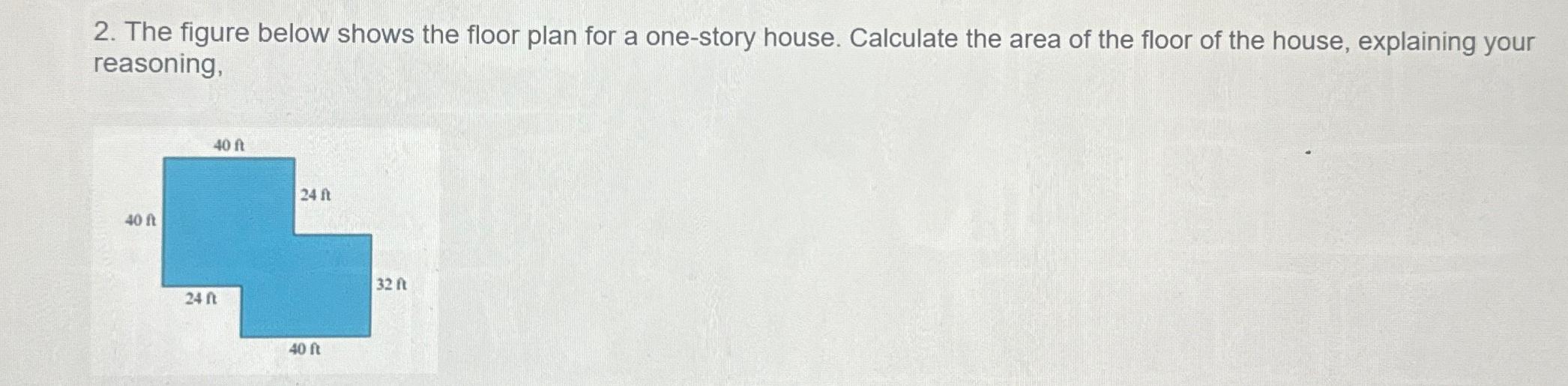 Solved The figure below shows the floor plan for a one-story | Chegg.com