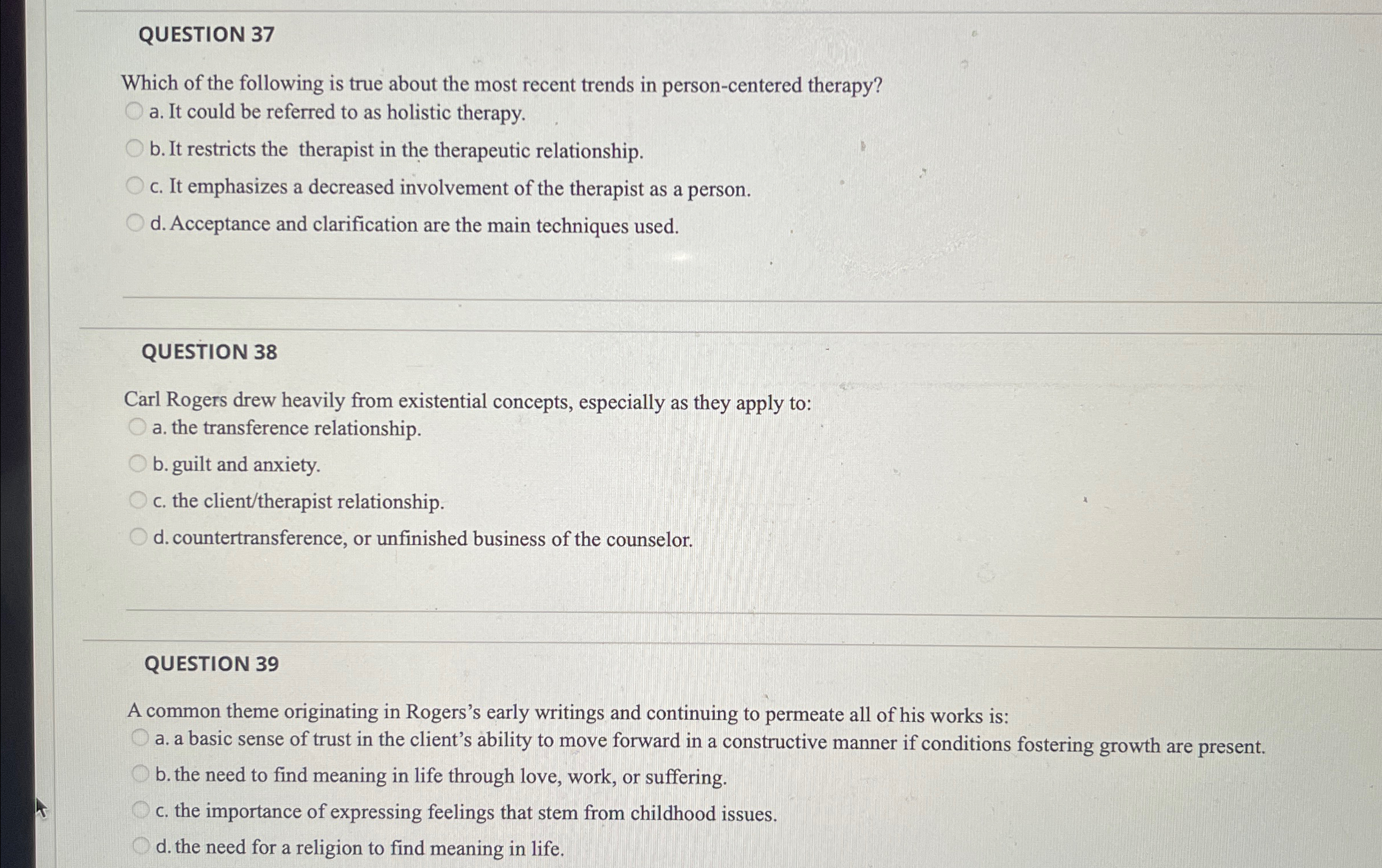 Solved QUESTION 37Which of the following is true about the | Chegg.com
