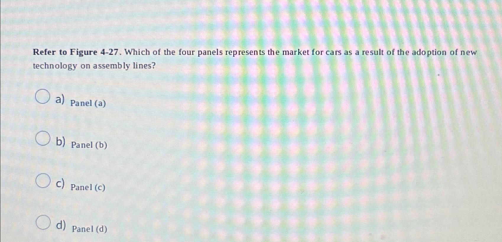 Solved Refer to Figure 4-27. ﻿Which of the four panels | Chegg.com