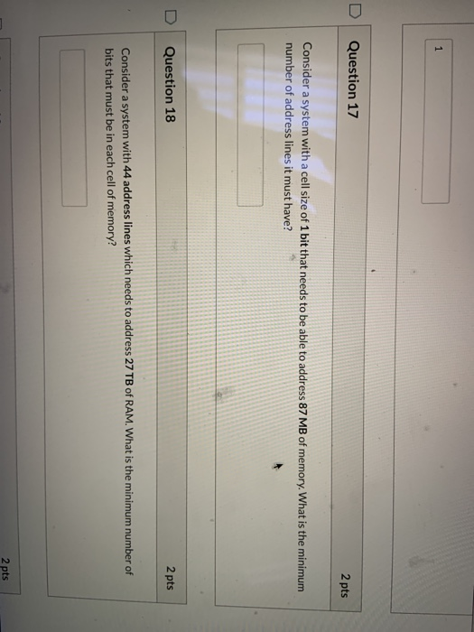 Solved 1 Question 17 2 pts Consider a system with a cell | Chegg.com