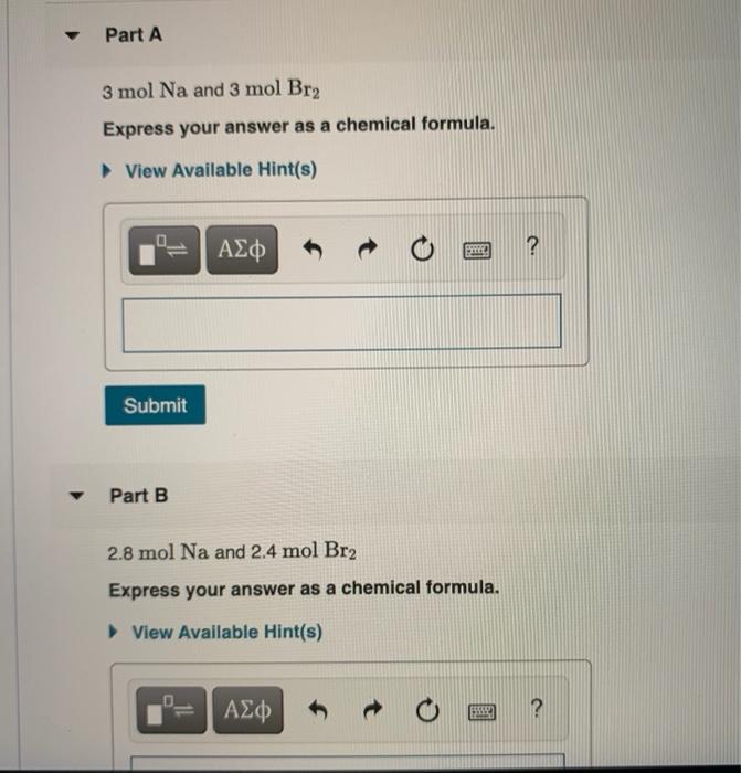 Solved Part A 3 Mol Na And 3 Mol Br2 Express Your Answer As Chegg Com   Image