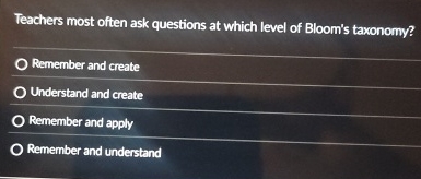 Solved Teachers most often ask questions at which level of | Chegg.com