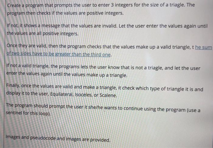 Solved Create a program that prompts the user to enter 3 | Chegg.com