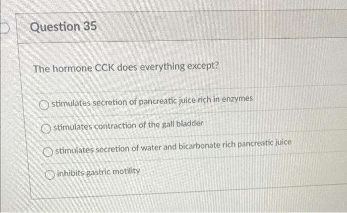 Solved Question 34 The role of the bile the gastrointestinal | Chegg.com
