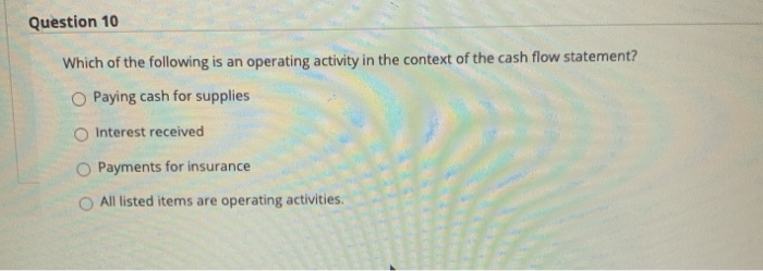 Is Sale Of Inventory An Operating Activity