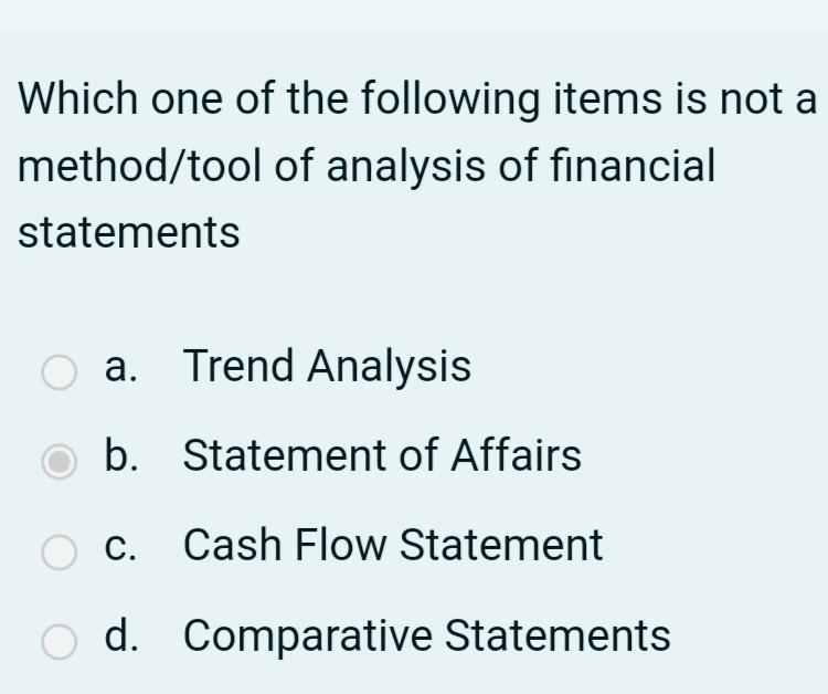 Solved Which One Of The Following Items Is Not A Method/tool | Chegg.com