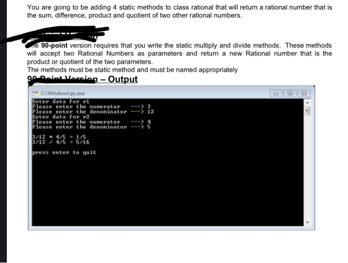 Solved You are going to be adding 4 static methods to class | Chegg.com