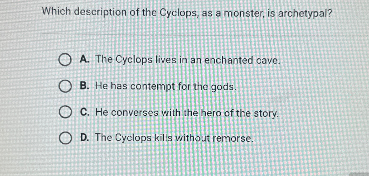 Which Description Of The Cyclops As A Monster Is Archetypal