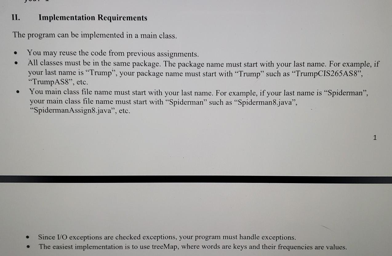 Solved In this assignment, you will create a Java program to | Chegg.com