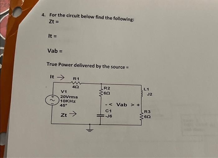 Solved AC circuit problem778 4. For the circuit below find | Chegg.com