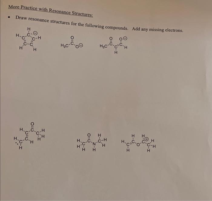 Solved Resonance Structures A Molecule With Delocalized