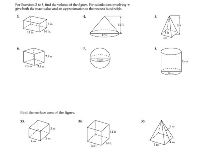 Solved For Exercises 3 to 8 , find the volume of the figure. | Chegg.com