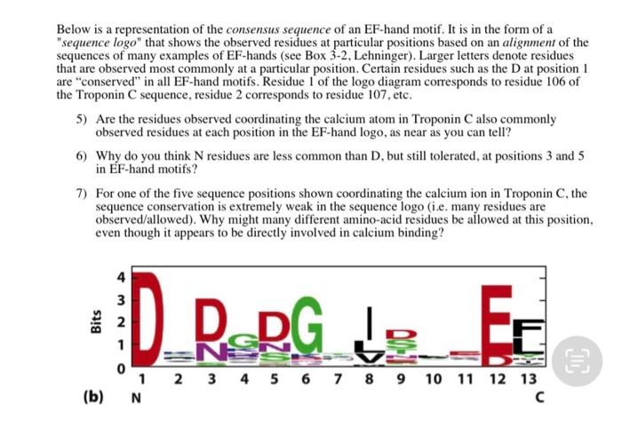 Below is a representation of the consensus sequence | Chegg.com