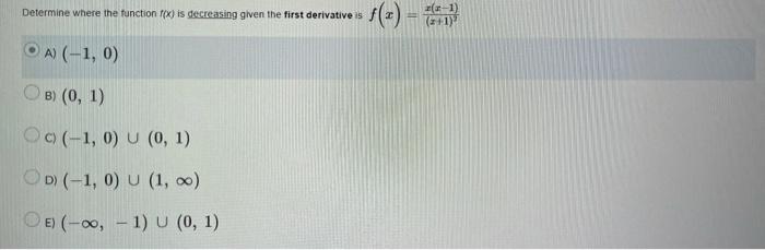 Solved Determine where the function f(x) is decreasing given | Chegg.com