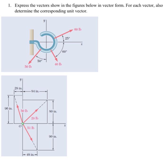 Solved 1 Express The Vectors Show In The Figures Below In Chegg