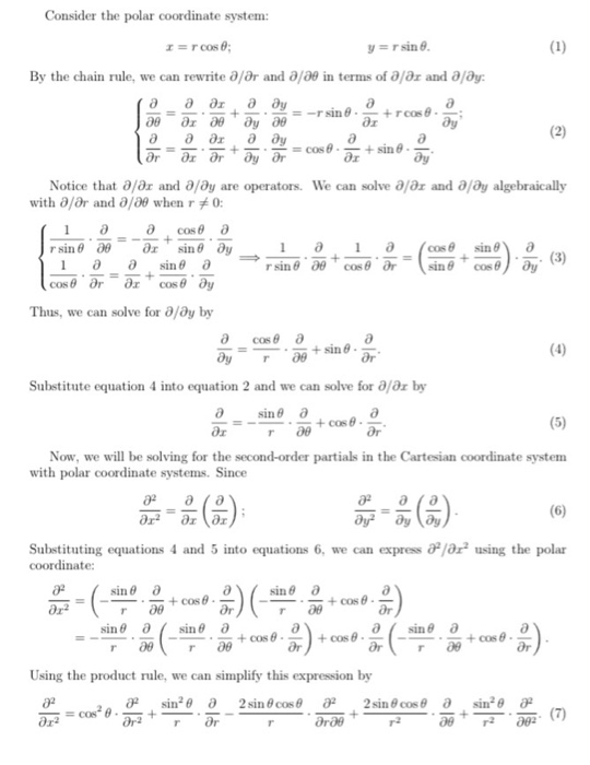 Solved Consider the polar coordinate system: I=rcos; y=rsin. | Chegg.com