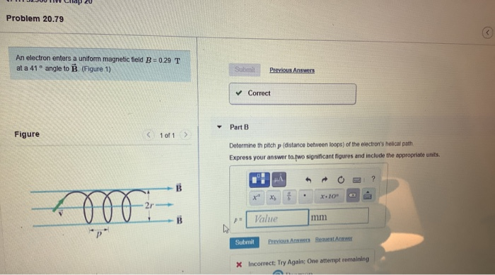 Solved Problem 20.79 An Electron Enters A Uniform Magnetic | Chegg.com