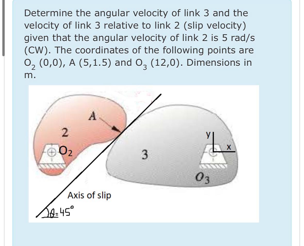 Solved Determine the angular velocity of link 3 ﻿and the | Chegg.com