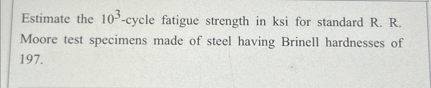 Solved Estimate the 103-cycle fatigue strength in ksi for | Chegg.com