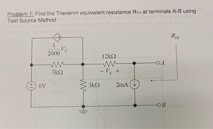 Solved Problem 1: Find the Thevenin equivalent resistance | Chegg.com