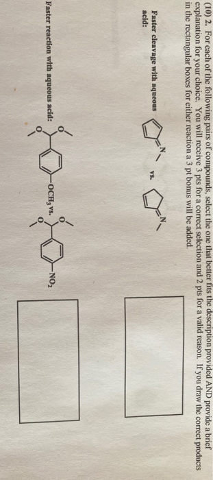 Solved (10) 2. For each of the following pairs of compounds, | Chegg.com