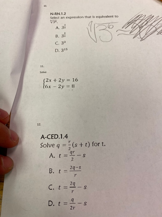 Solved N Rn 1 2 Select An Expression That Is Equivalent T