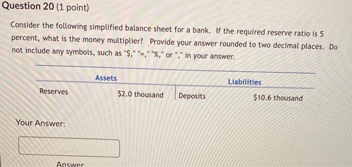 Solved Consider The Following Simplified Balance Sheet For A | Chegg.com