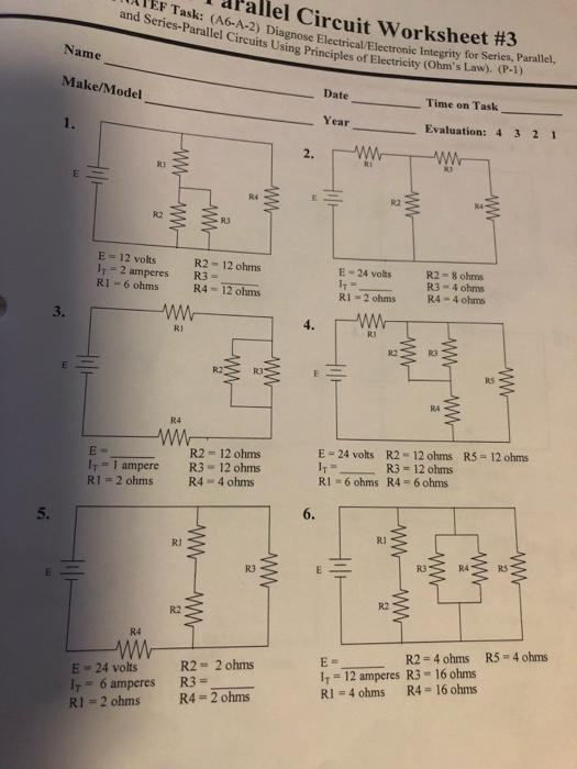 Parallel Circuit Worksheet Answer