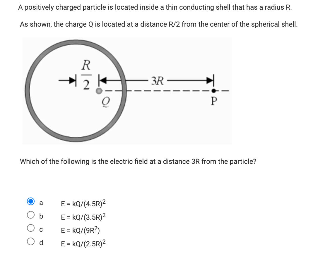 Solved A positively charged particle is ﻿located inside a | Chegg.com