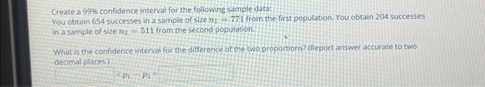 Solved Create a 90% confidence interval for the following | Chegg.com
