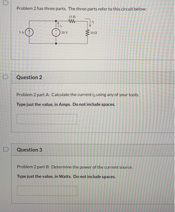 Solved Problem 2 has three parts. The three parts refer to | Chegg.com