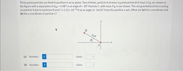 Solved Three Point Particles Are Fixed In Position In An Xy | Chegg.com