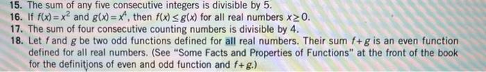 Solved 15. The sum of any five consecutive integers is | Chegg.com