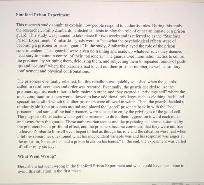 stanford prison experiment research paper