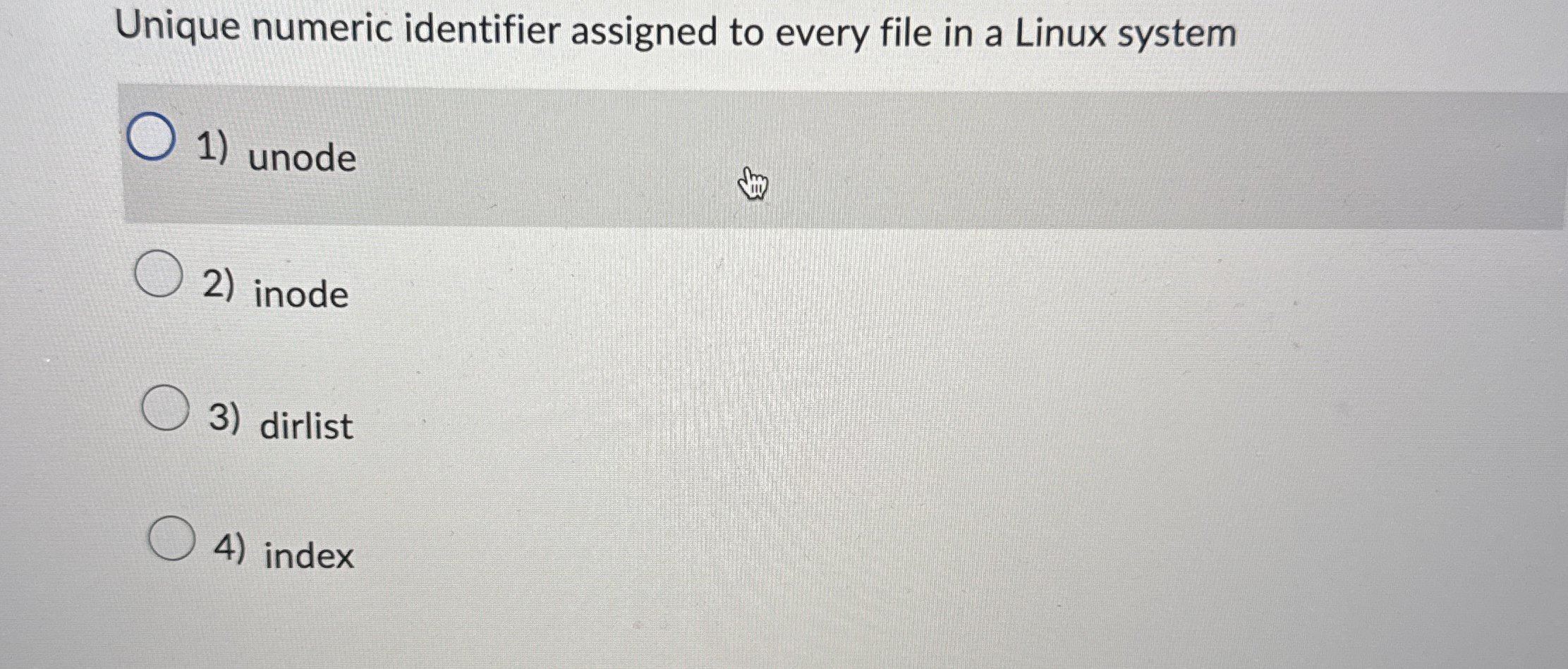 Solved Unique numeric identifier assigned to every file in a | Chegg.com